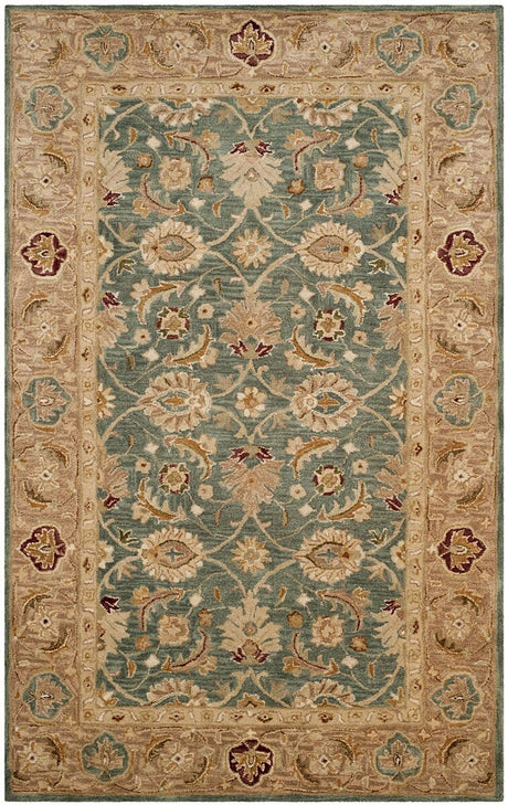 Safavieh Antiquity At849B Teal Blue / Taupe Rugs.