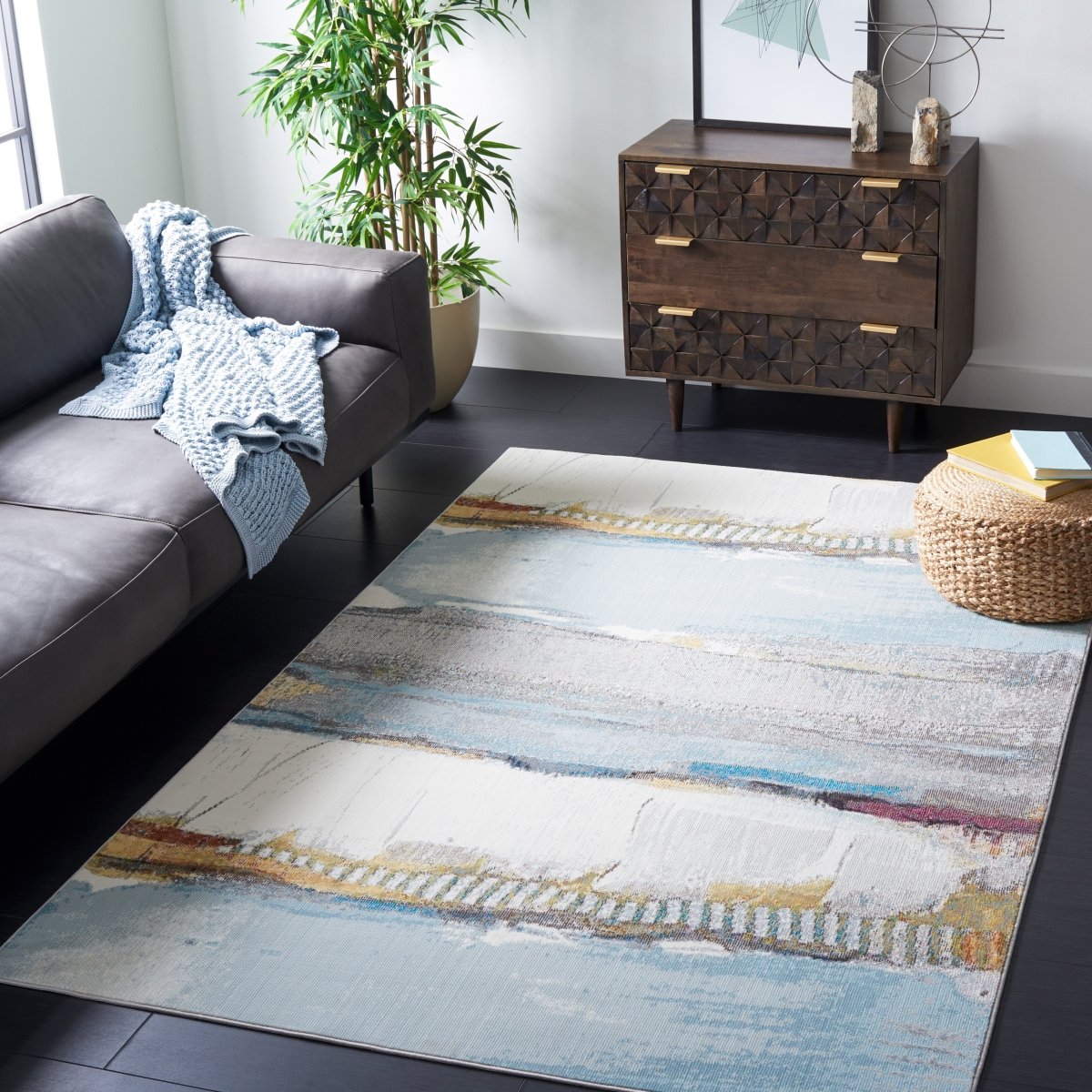 Safavieh Aria Ara190M Ivory/Light Blue Rugs.