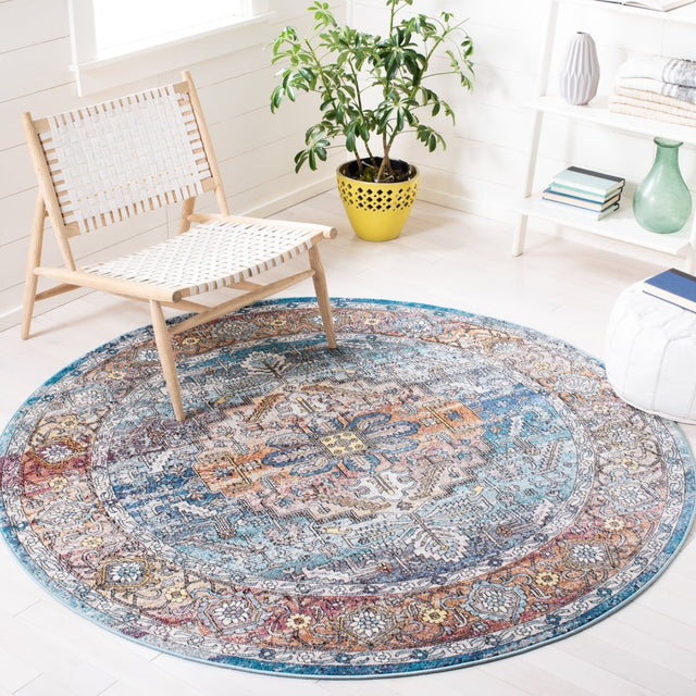 Safavieh Aria Ara191K Turquoise/Light Orange Rugs.