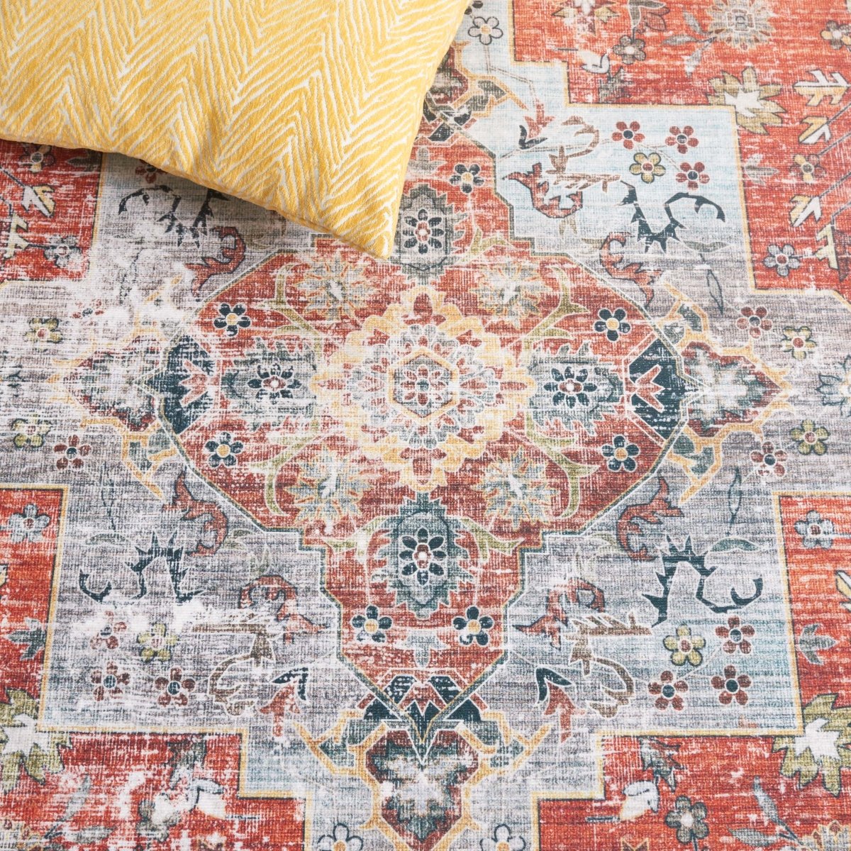 Safavieh Arizona Arz126Q Rust/Aqua Rug.