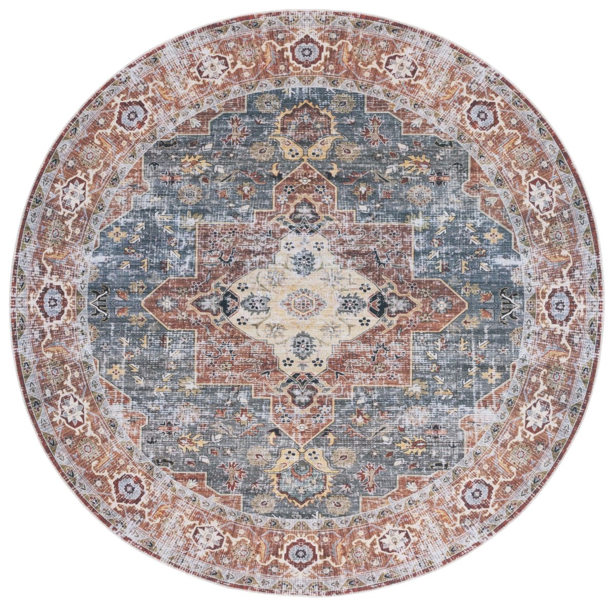 Safavieh Arizona Arz126R Rust/Blue Green Rug.