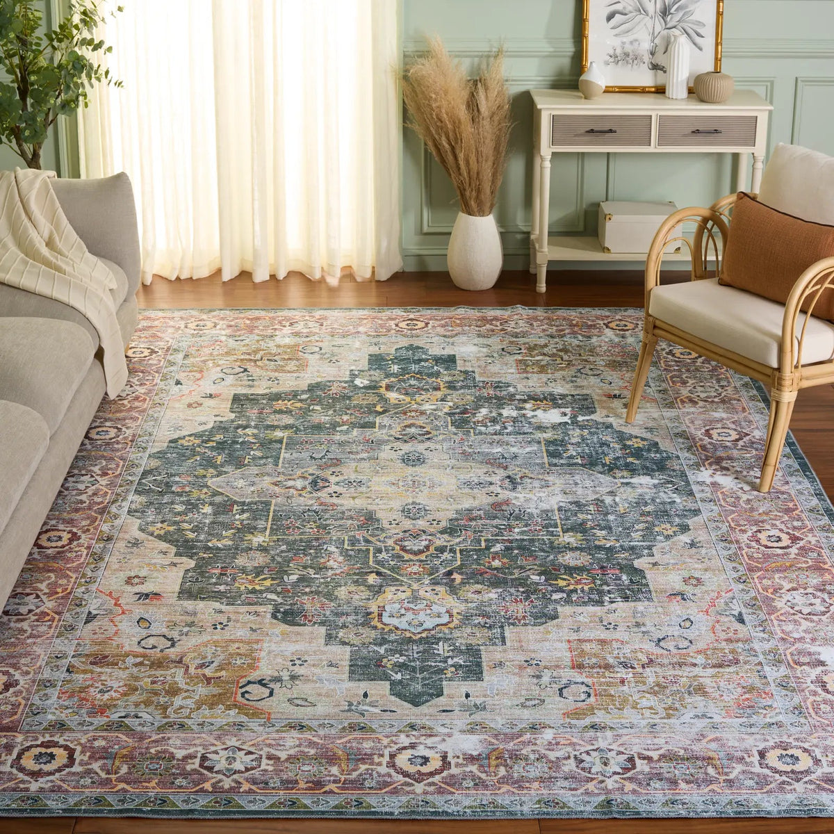 Safavieh Arizona 10'-0" x 14'-0" Rug in Green / Light Brown