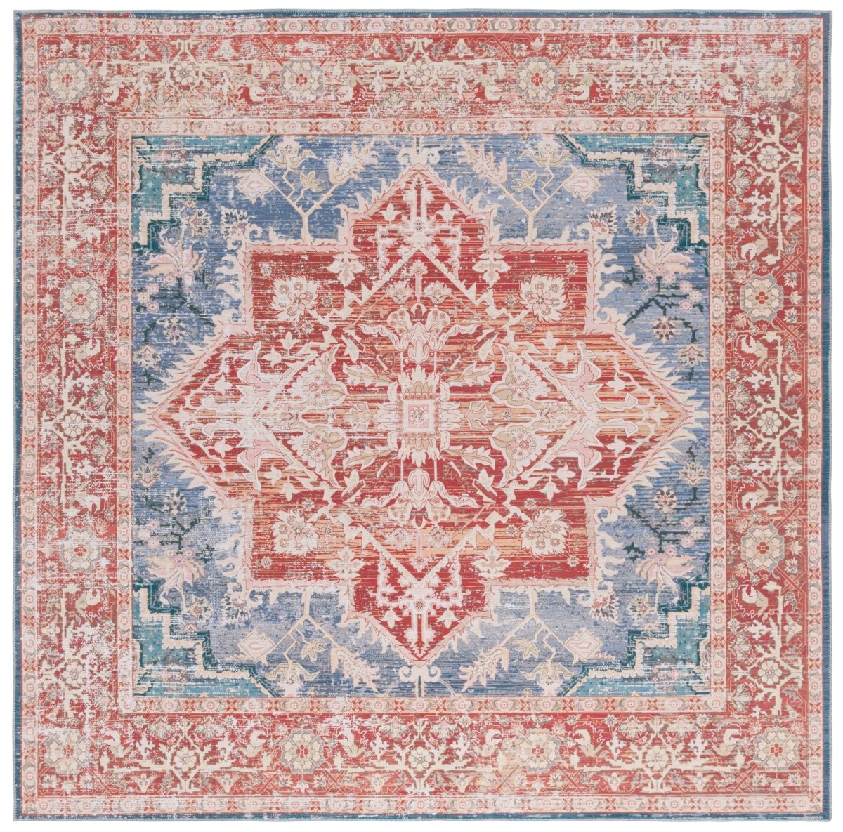 Safavieh Arizona Arz137N Blue Green/Rust Rug.