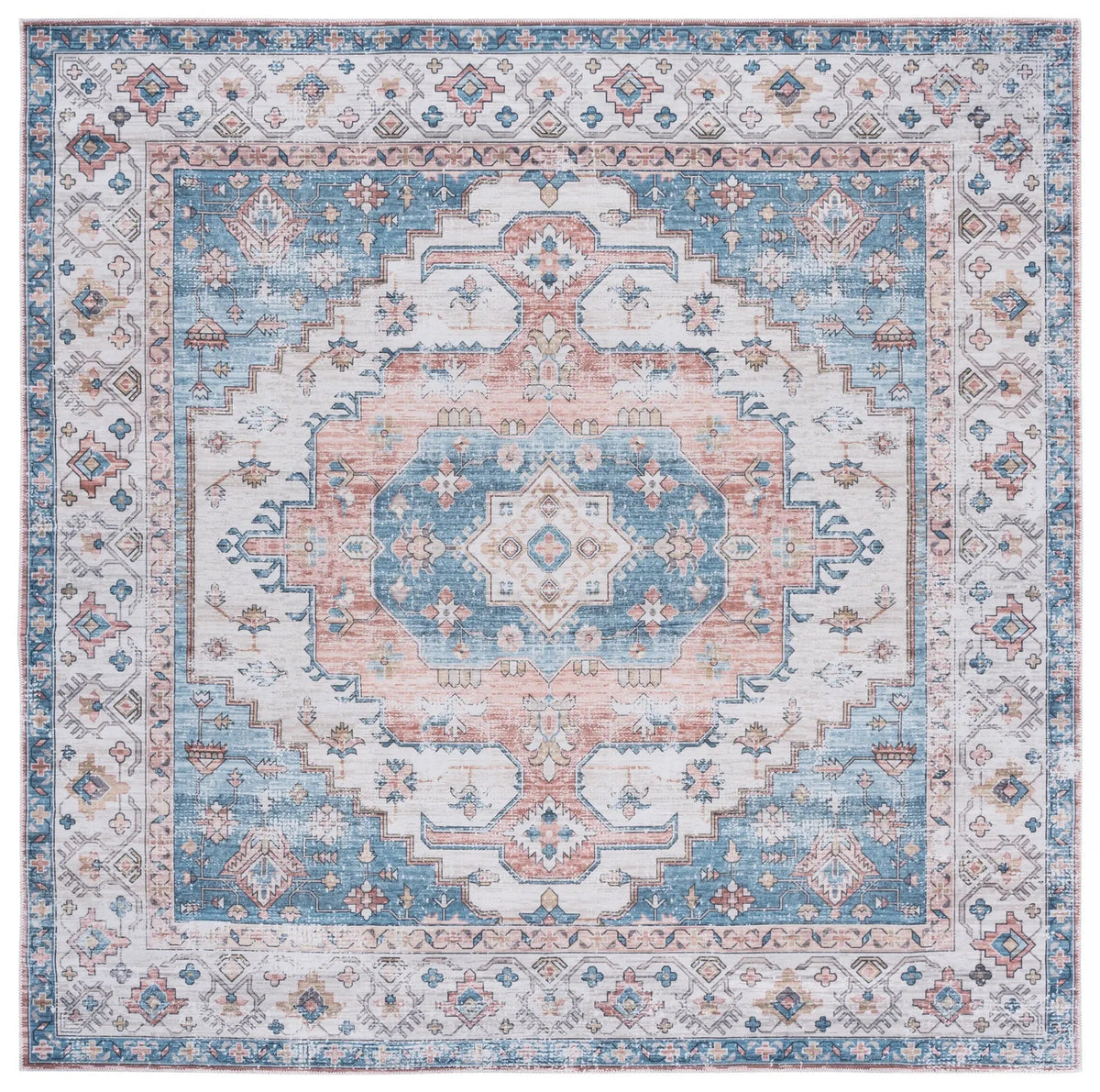 Safavieh Arizona 6'-0" x 6'-0" Rug in Beige / Light Blue