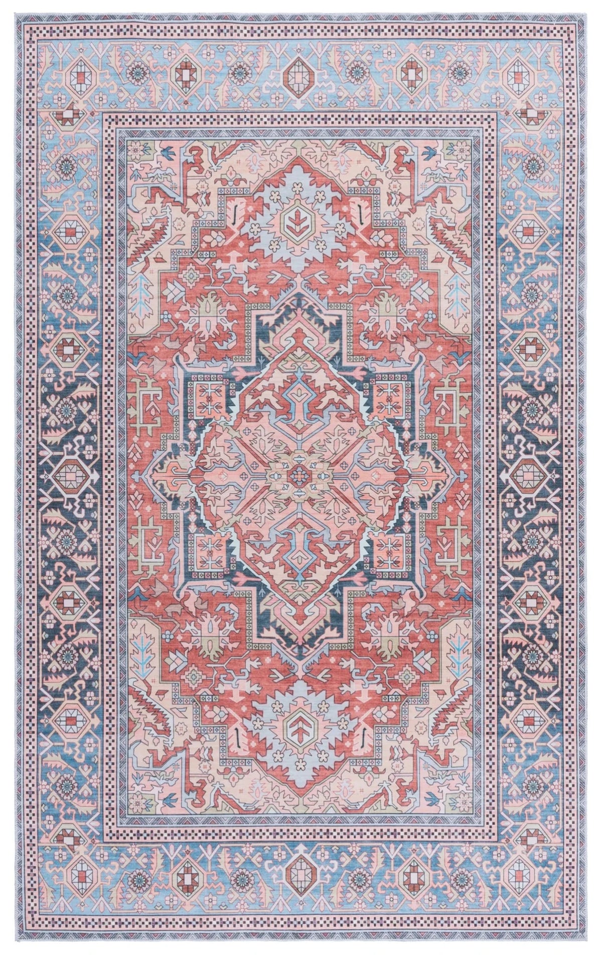 Safavieh Arizona 4'-0" x 6'-0" Rug in Rust / Blue