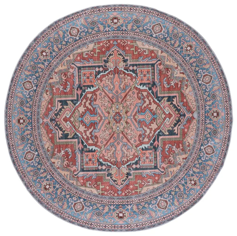 Safavieh Arizona 6'-0" x 6'-0" Rug in Rust / Blue