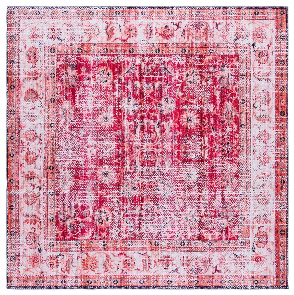 Safavieh Arizona 6'-0" x 6'-0" Rug in Red / Beige
