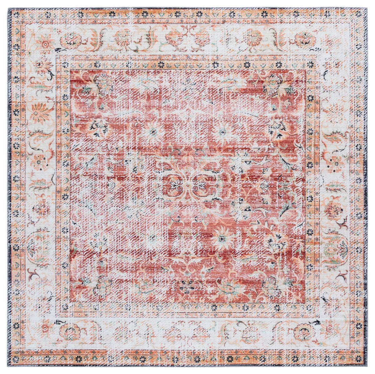Safavieh Arizona 6'-0" x 6'-0" Rug in Rust / Beige