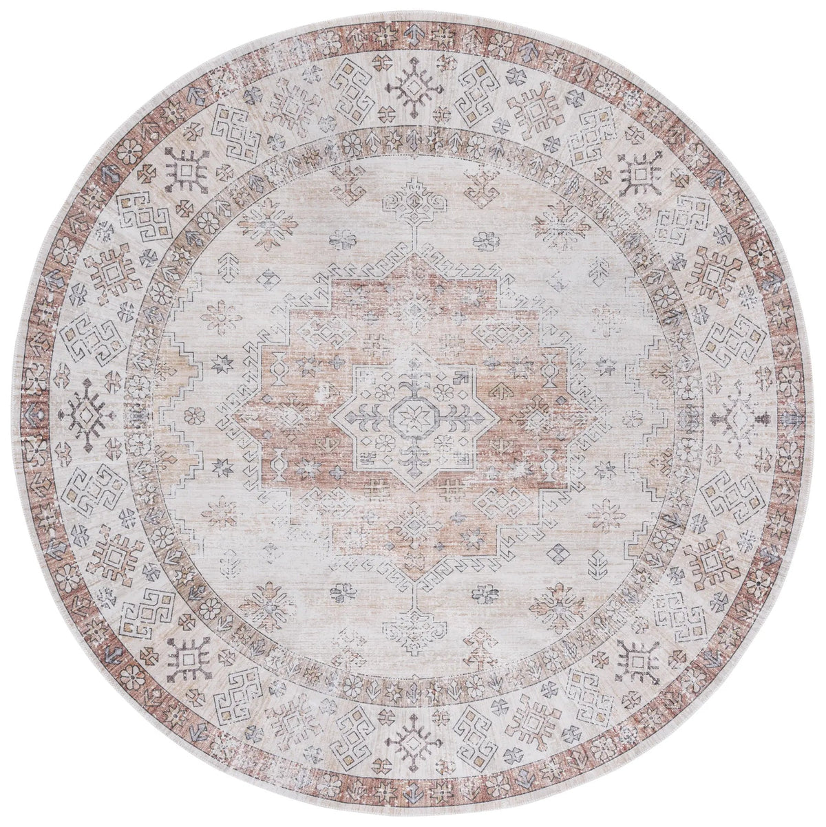 Safavieh Arizona 6'-0" x 6'-0" Rug in Beige / Rust