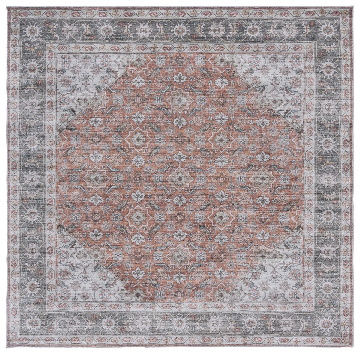 Safavieh Arizona 6'-0" x 6'-0" Rug in Rust / Olive