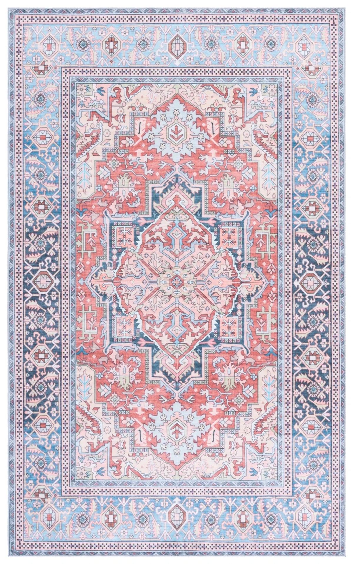 Safavieh Arizona 4'-0" x 6'-0" Rug in Rust / Blue