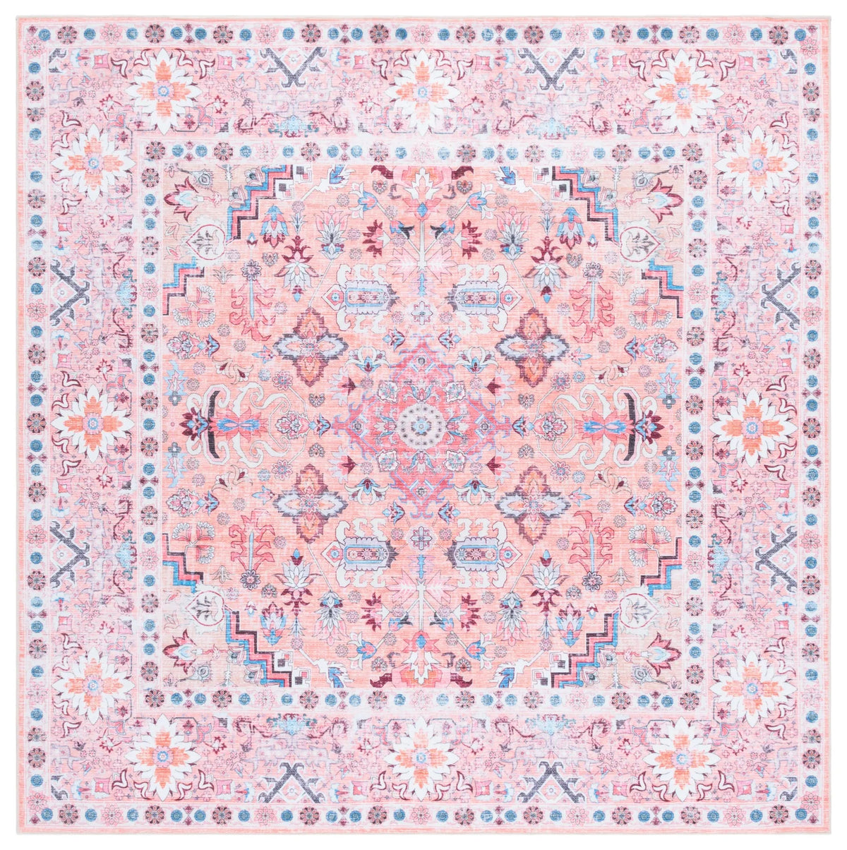 Safavieh Arizona 6'-0" x 6'-0" Rug in Beige / Pink