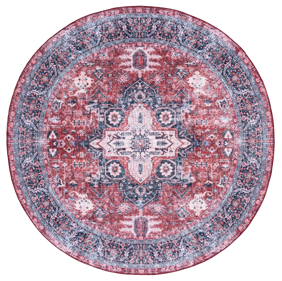Safavieh Arizona 6'-0" x 6'-0" Rug in Red / Navy
