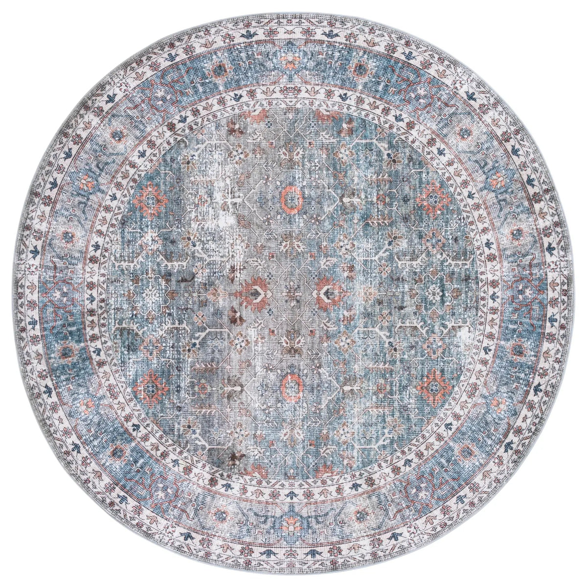 Safavieh Arizona 6'-0" x 6'-0" Rug in Teal / Beige