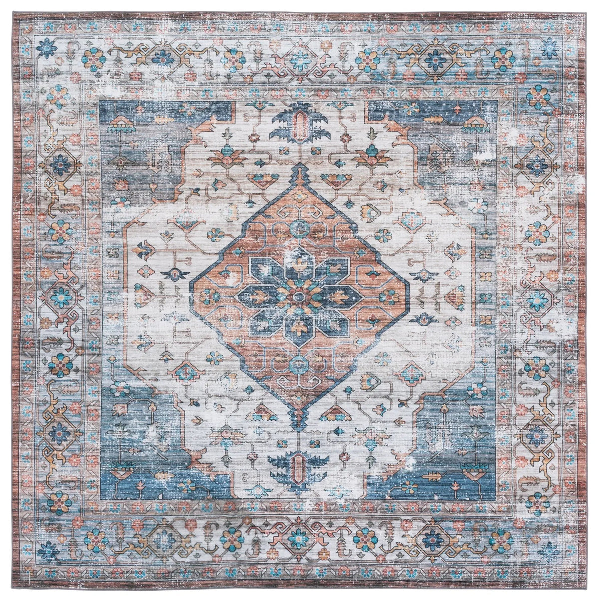 Safavieh Arizona 6'-0" x 6'-0" Rug in Light Brown / Blue