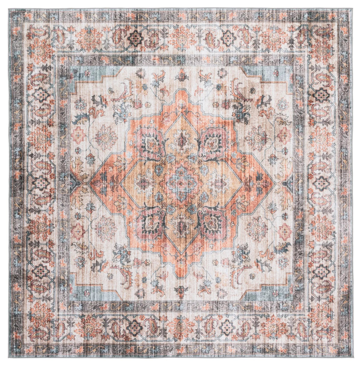 Safavieh Arizona 6'-0" x 6'-0" Rug in Light Brown / Rust