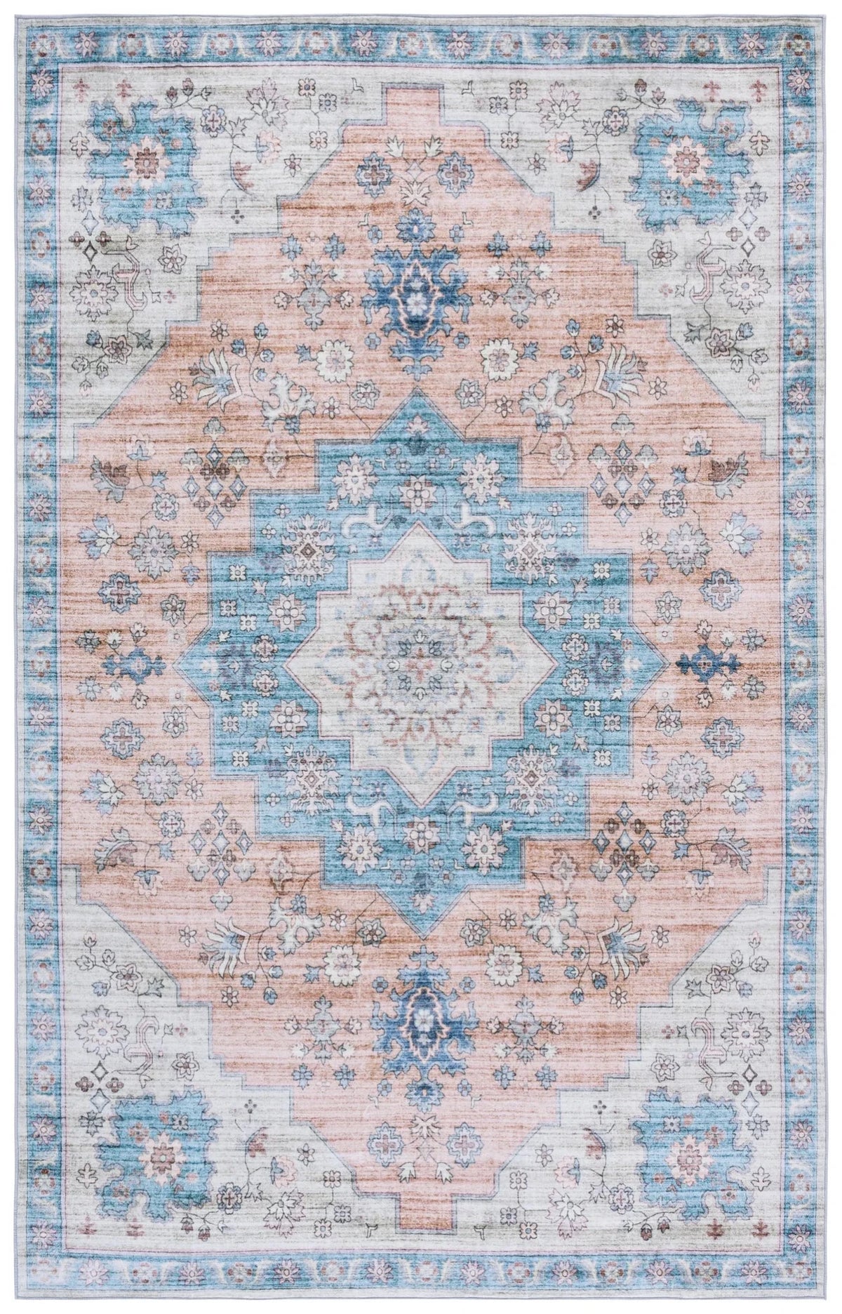 Safavieh Arizona 4'-0" x 6'-0" Rug in Light Brown / Teal