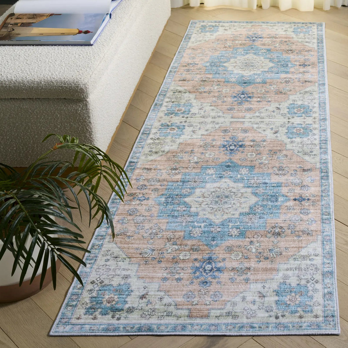Safavieh Arizona 2'-6" x 8'-0" Rug in Light Brown / Teal