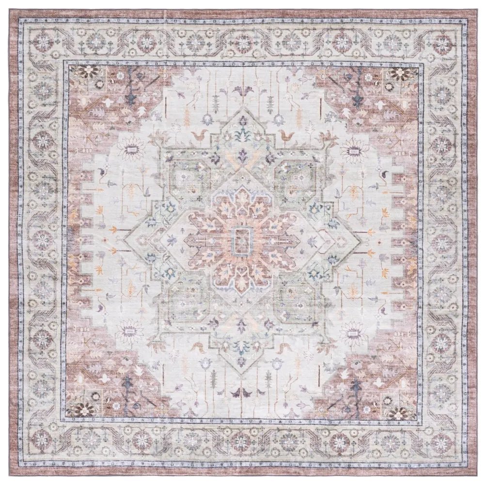 Safavieh Arizona 6'-0" x 6'-0" Rug in Beige Green / Brown