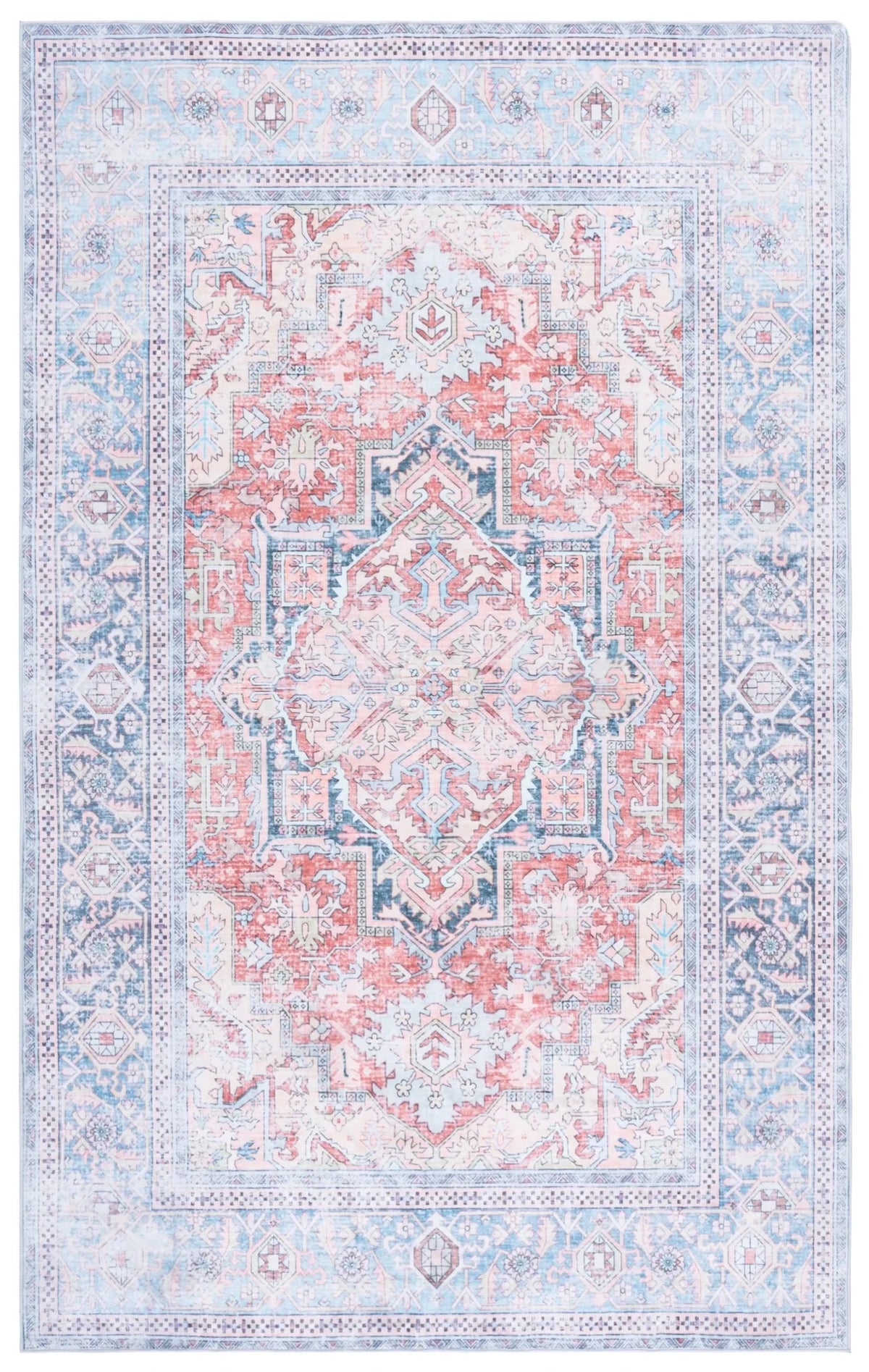 Safavieh Arizona 4'-0" x 6'-0" Rug in Rust / Blue