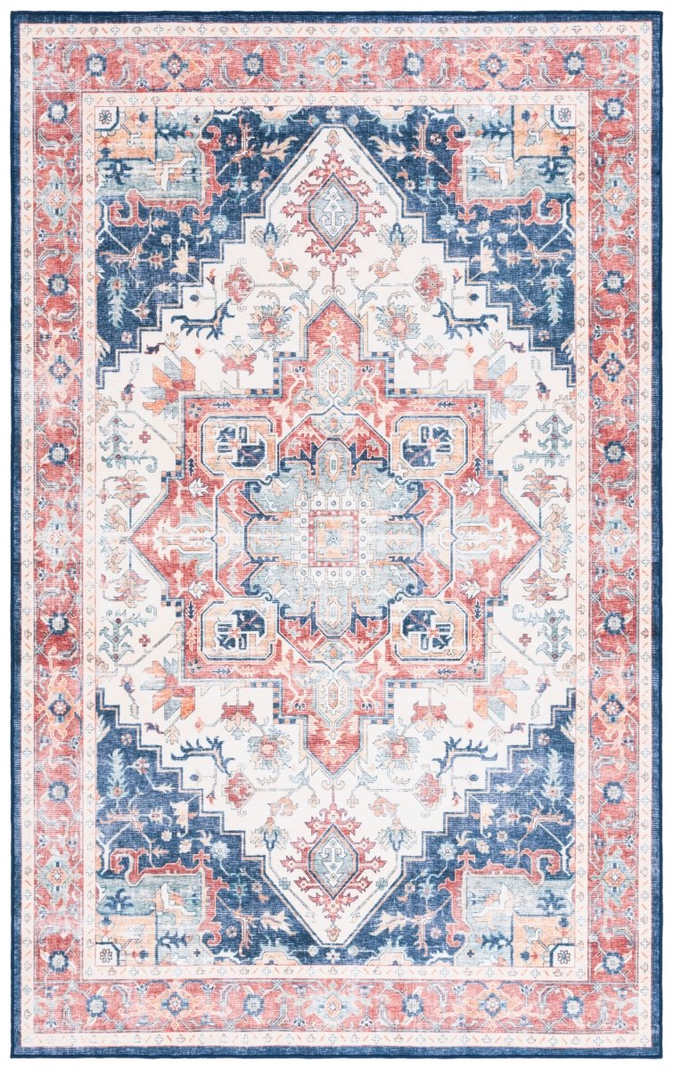 Safavieh Arizona Arz523P Rust/Dark Blue Rug.