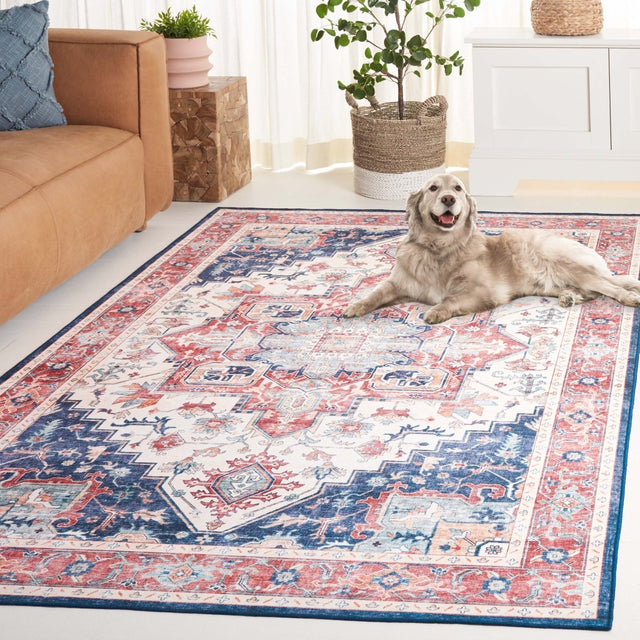 Safavieh Arizona Arz523P Rust/Dark Blue Rug.