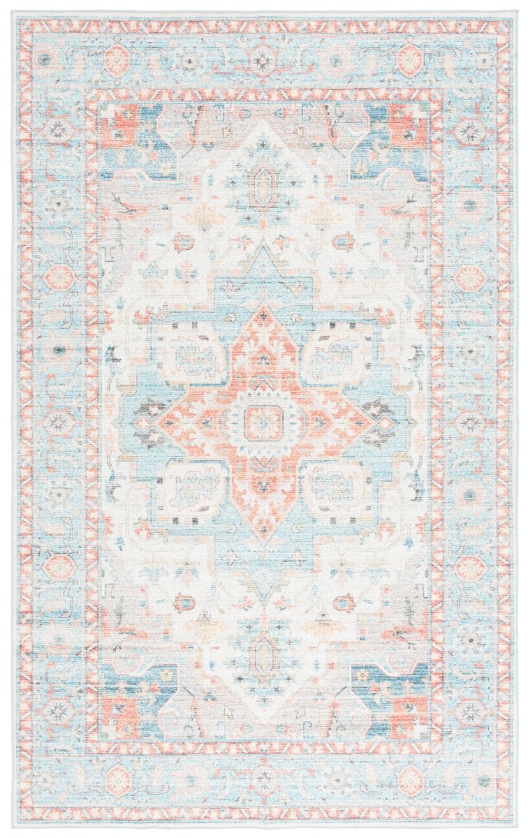 Safavieh Arizona Arz913K Turquoise/Rust Rug.