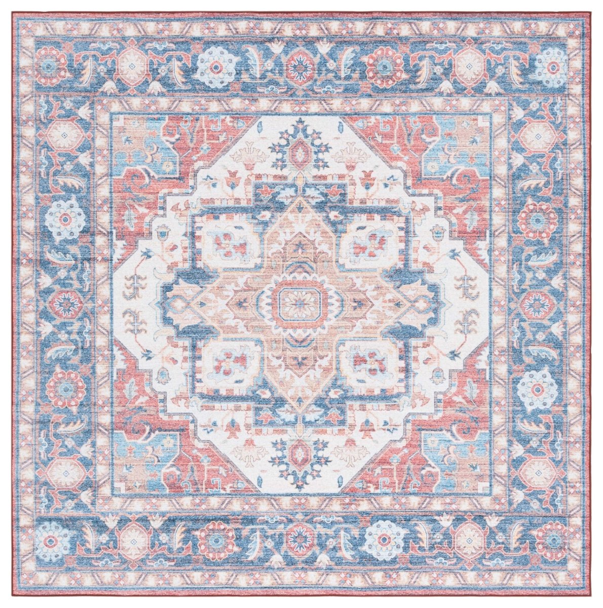 Safavieh Arizona Arz913Q Rust/Blue Rug.