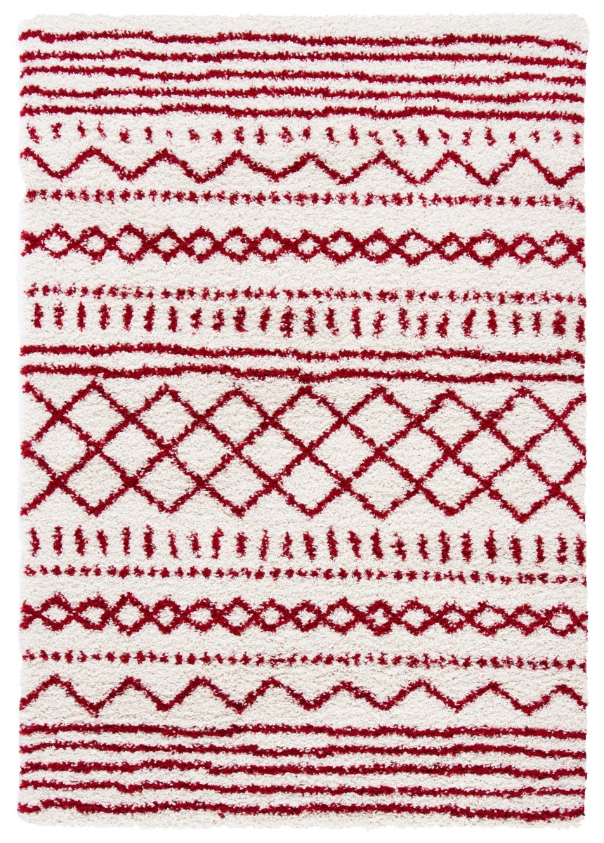 Safavieh Arizona Shag Asg741P Ivory/Red Rugs.