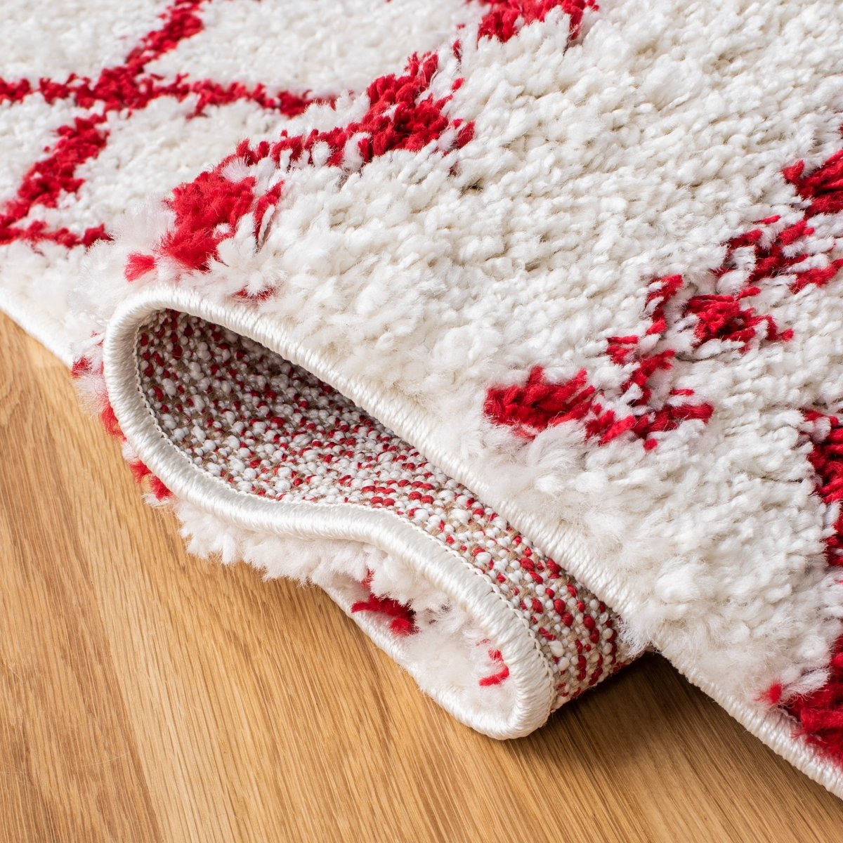 Safavieh Arizona Shag Asg741P Ivory/Red Rugs.