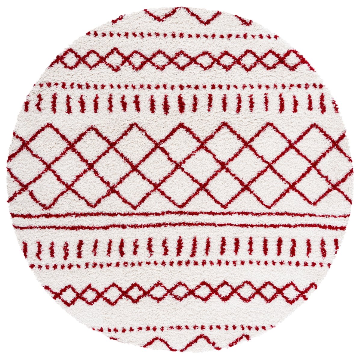 Safavieh Arizona Shag Asg741P Ivory/Red Rugs.