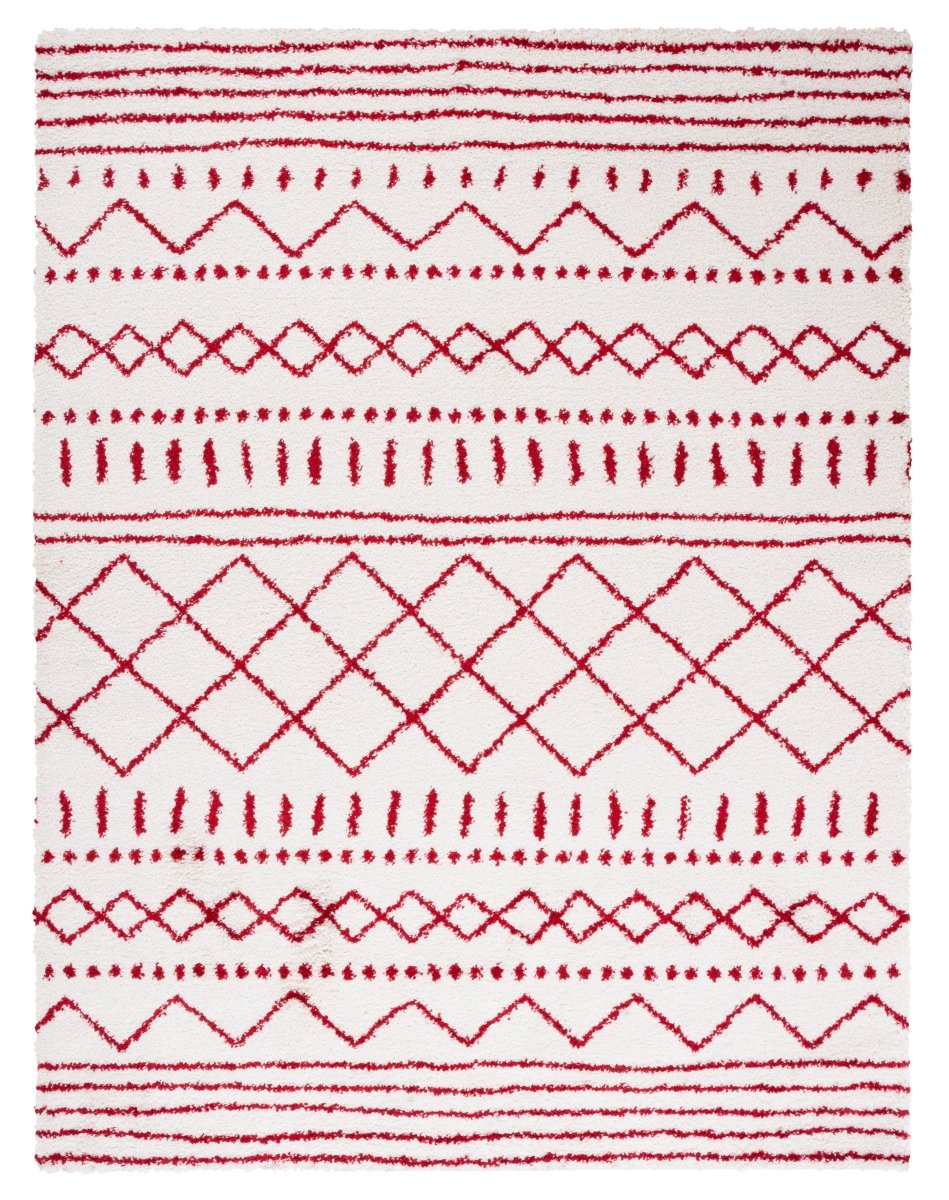 Safavieh Arizona Shag Asg741P Ivory/Red Rugs.