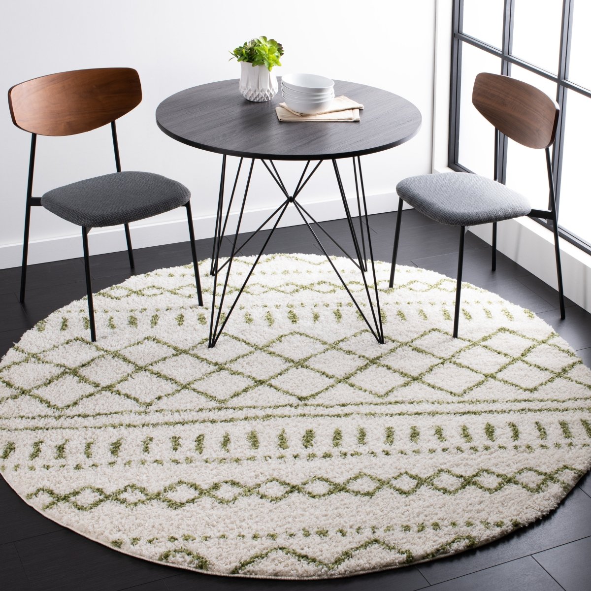 Safavieh Arizona Shag Asg741Y Ivory/Green Rugs.