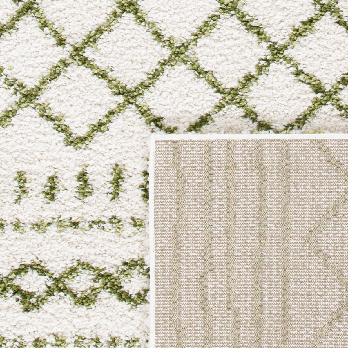 Safavieh Arizona Shag Asg741Y Ivory/Green Rugs.