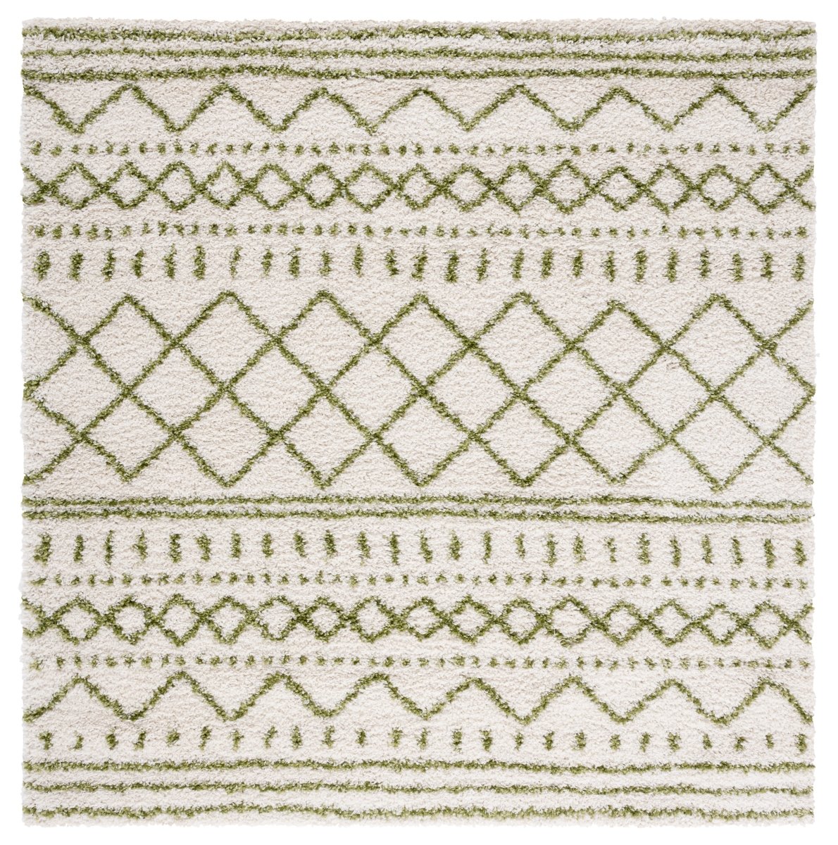 Safavieh Arizona Shag Asg741Y Ivory/Green Rugs.