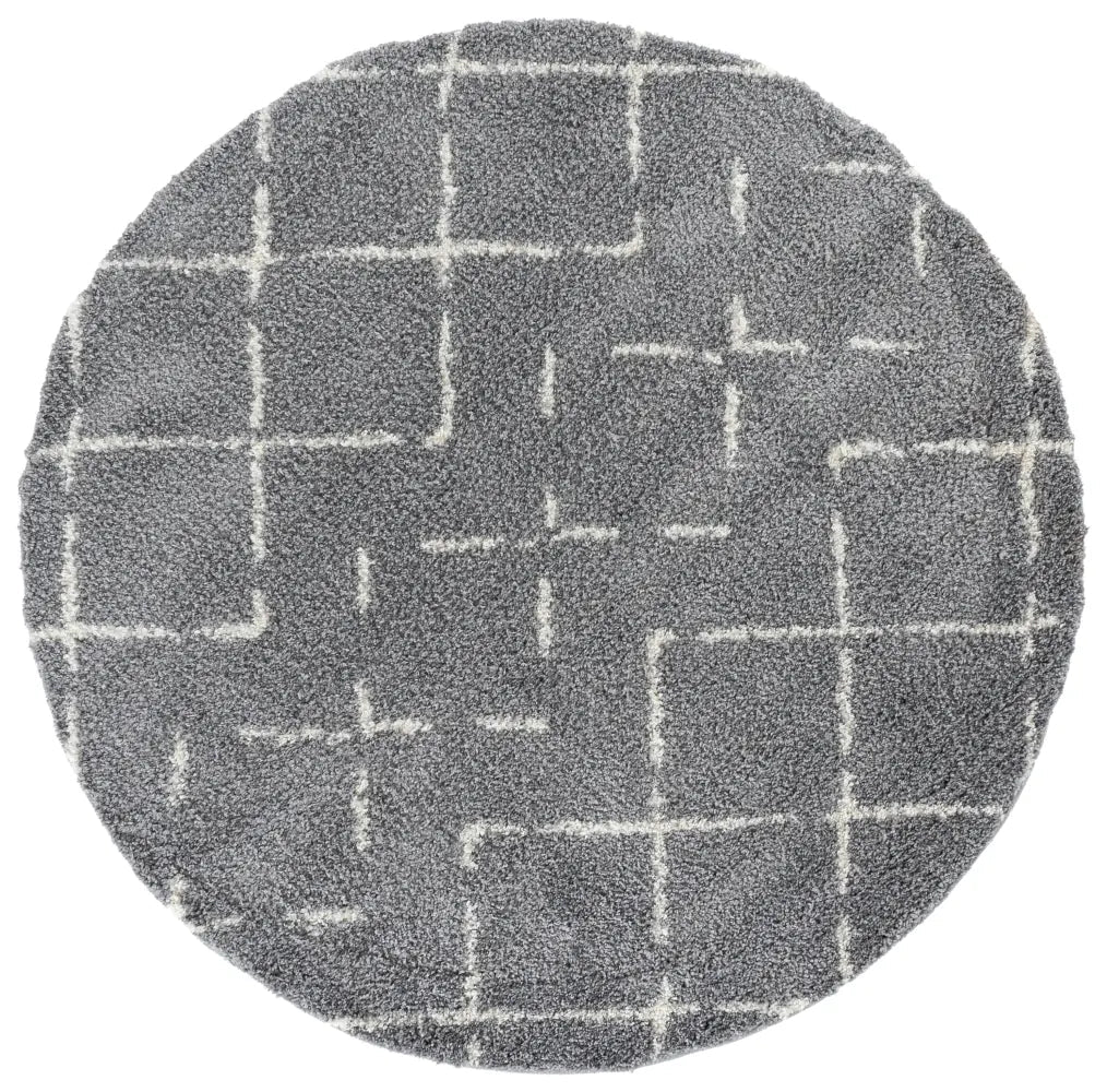 Safavieh Arizona Shag 6'-7" x 6'-7" Rug in Dark Grey / Ivory