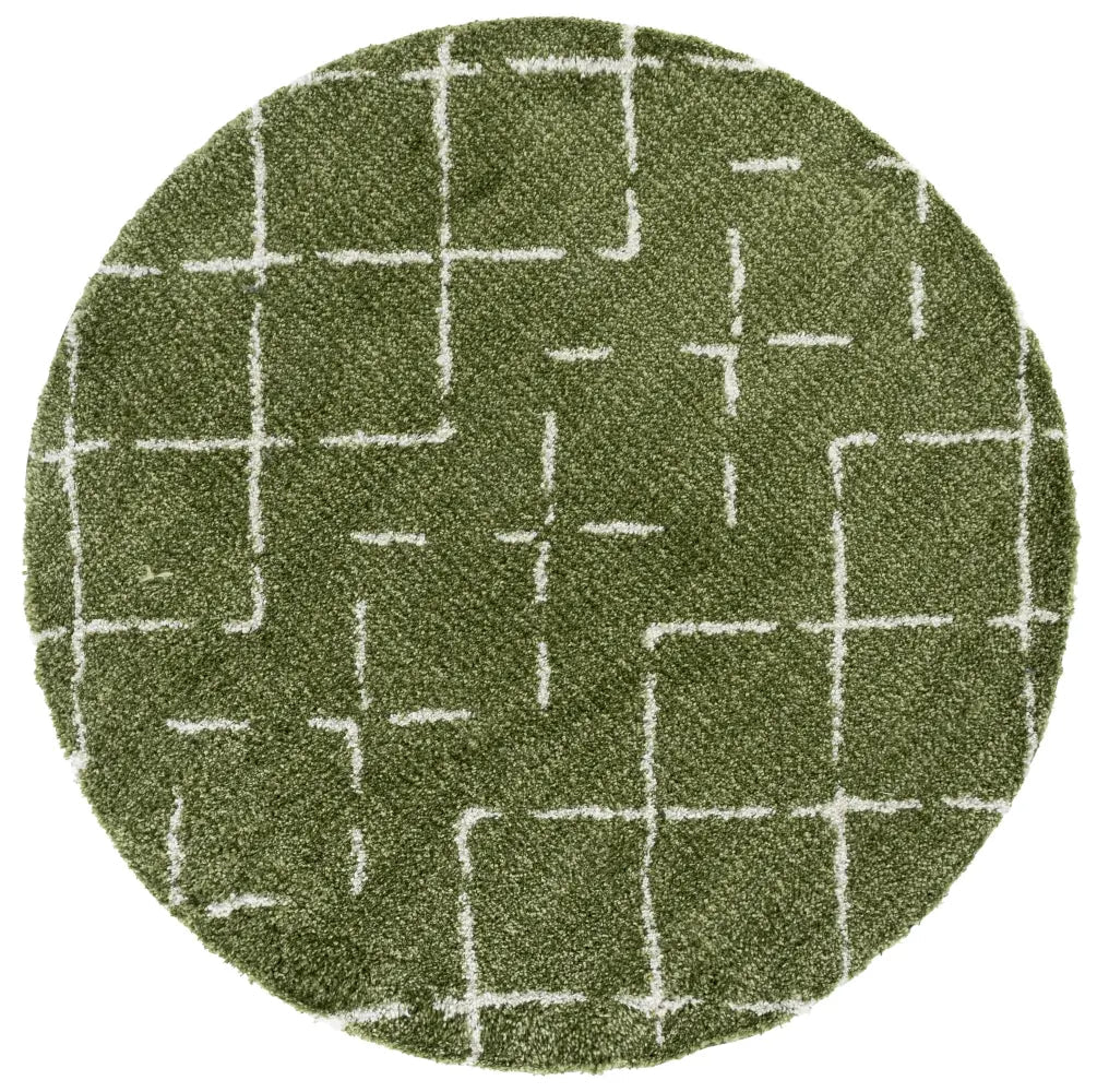 Safavieh Arizona Shag 6'-7" x 6'-7" Rug in Green / Ivory