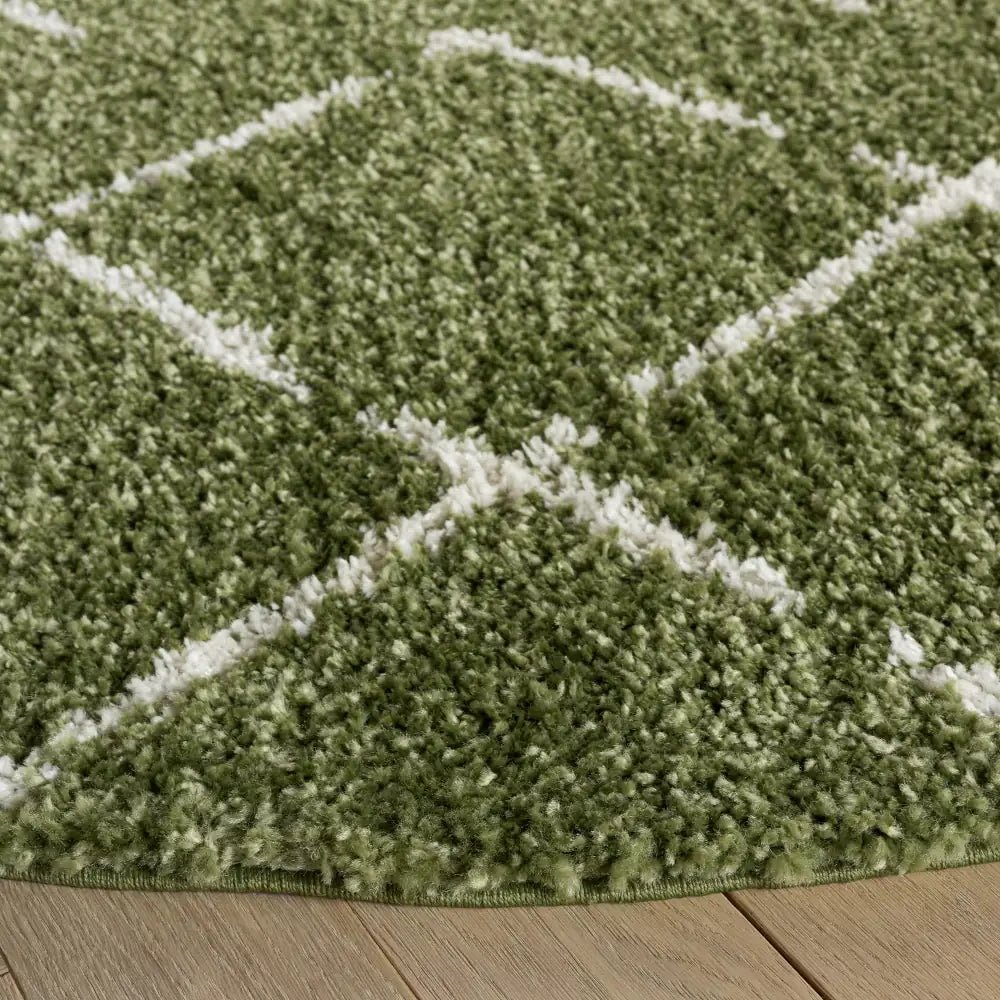 Safavieh Arizona Shag 6'-7" x 6'-7" Rug in Green / Ivory