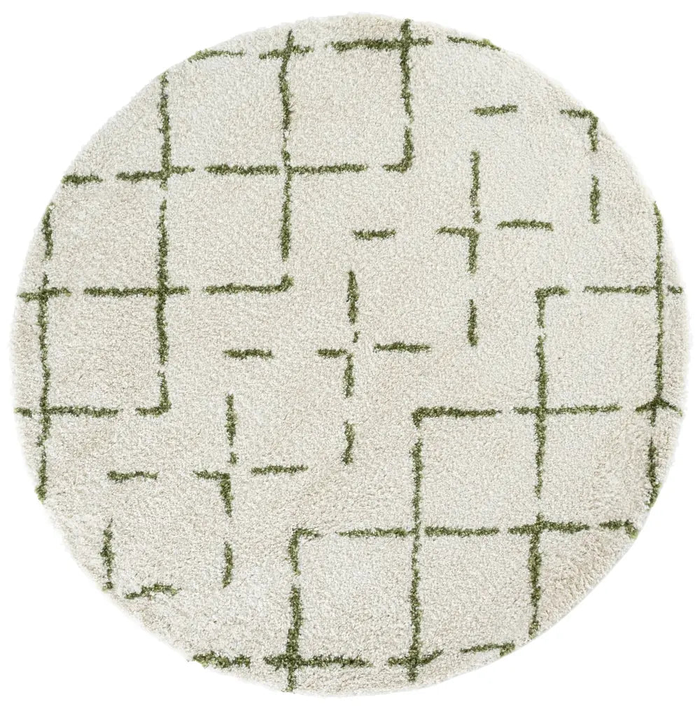 Safavieh Arizona Shag 6'-7" x 6'-7" Rug in Ivory / Green