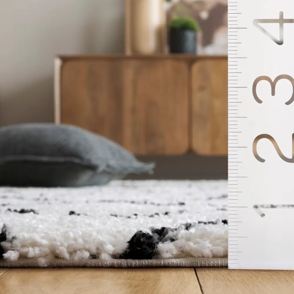 Safavieh Arizona Shag 5'-1" x 7'-6" Rug in Ivory / Black