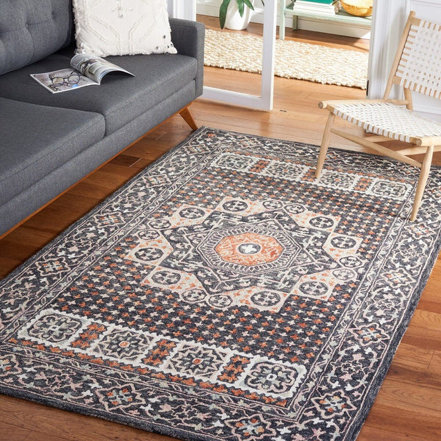 Safavieh Aspen Apn130Z Black/Rust Rug.
