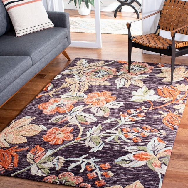 Safavieh Aspen Apn133H Charcoal/Orange Rug.