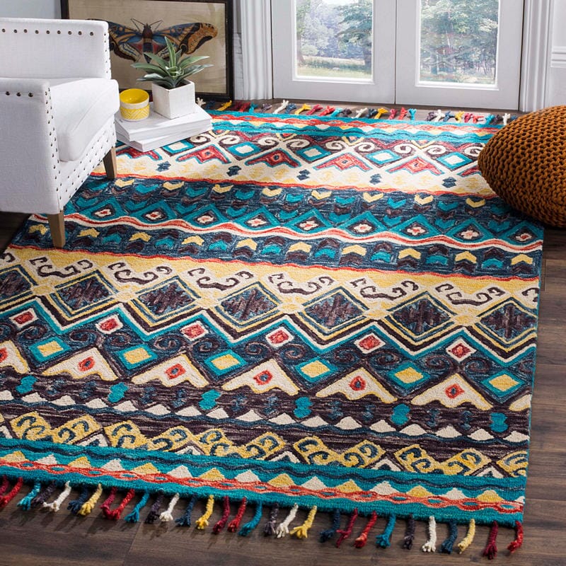 Safavieh Aspen Apn137A Blue/Red Rug.