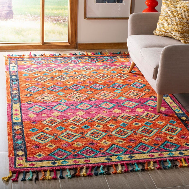Safavieh Aspen Apn138A Orange/Fuchsia Rug.