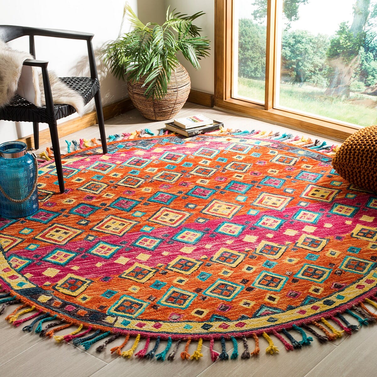 Safavieh Aspen Apn138A Orange/Fuchsia Rug.