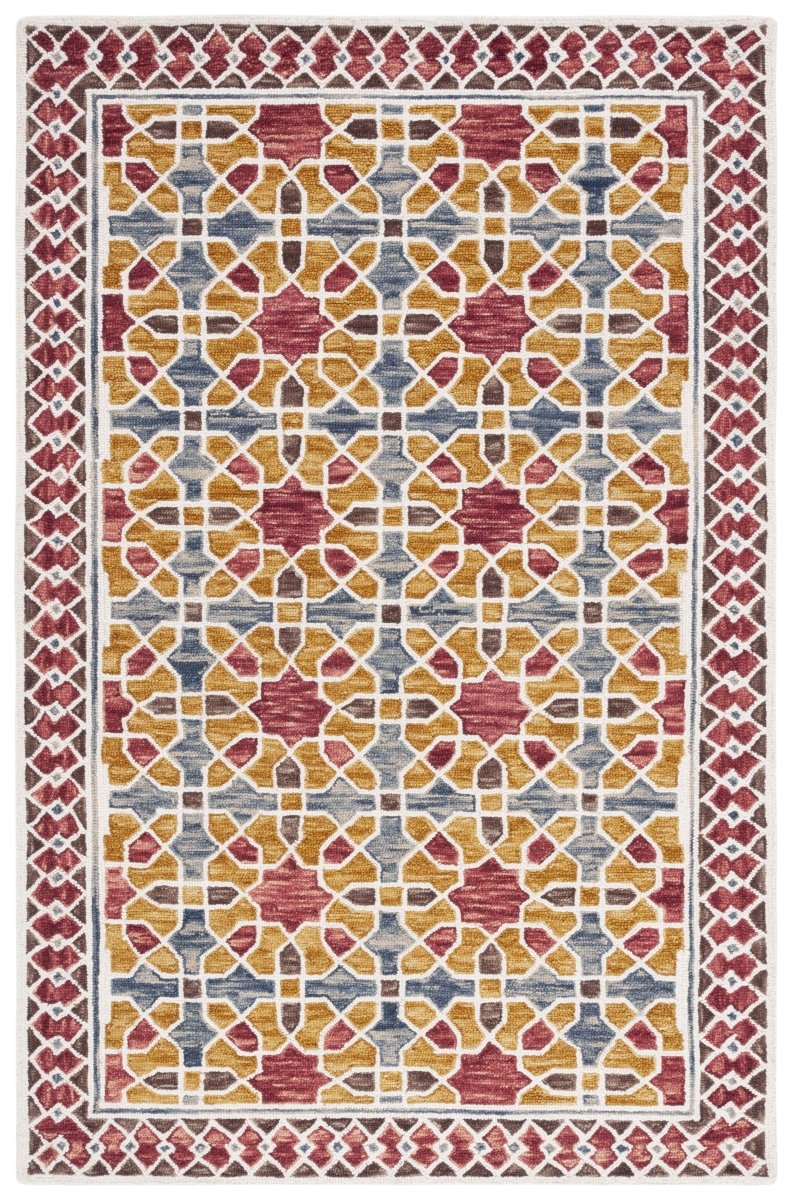 Safavieh Aspen Apn149Q Red/Yellow Rug.