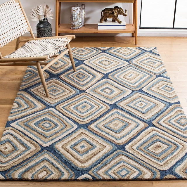 Safavieh Aspen Apn350M Blue/Beige Rug.