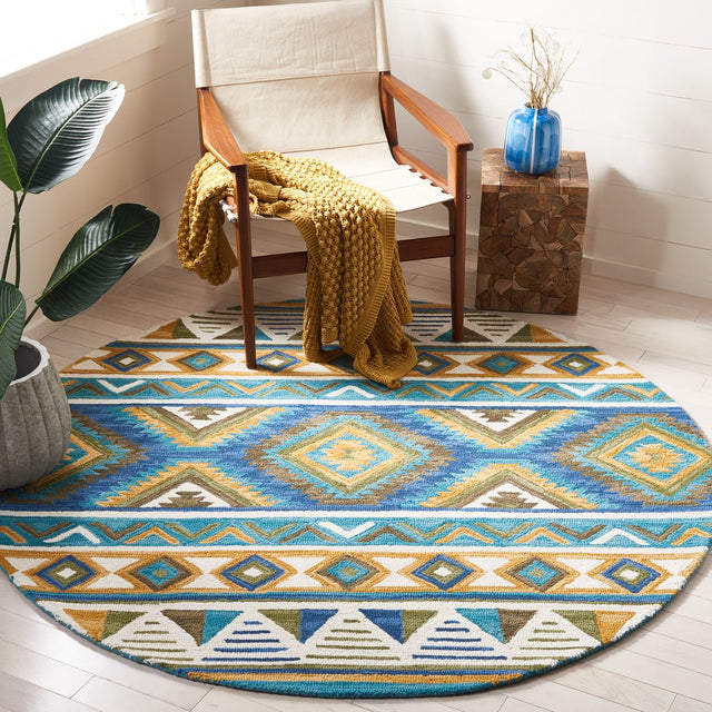 Safavieh Aspen Apn352M Blue/Yellow Rug.