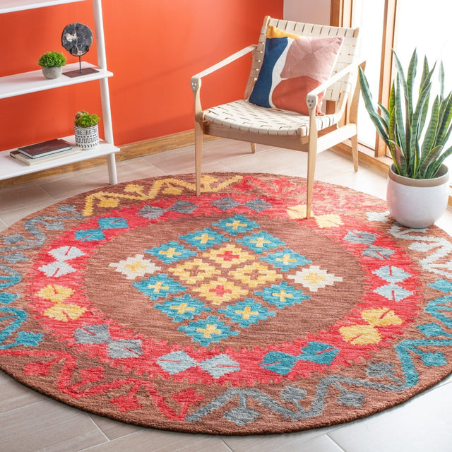 Safavieh Aspen Apn403T Brown/Red Rugs.