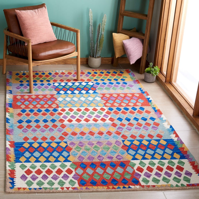 Safavieh Aspen Apn406Q Red/Blue Rug.